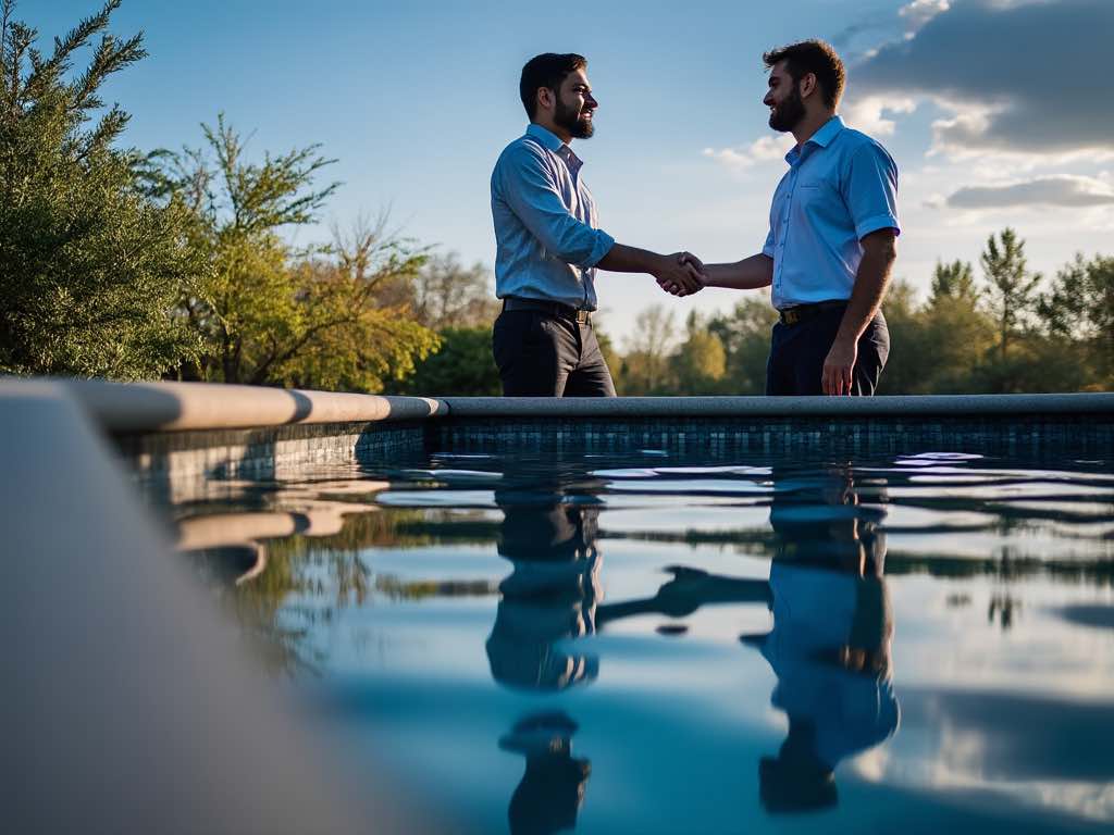 Customer tipping a pool technician from the Pool Junction app